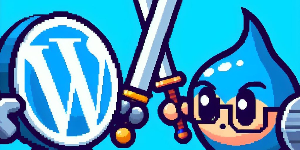 Wordpress vs. Drupal, generated with designer.microsoft.com