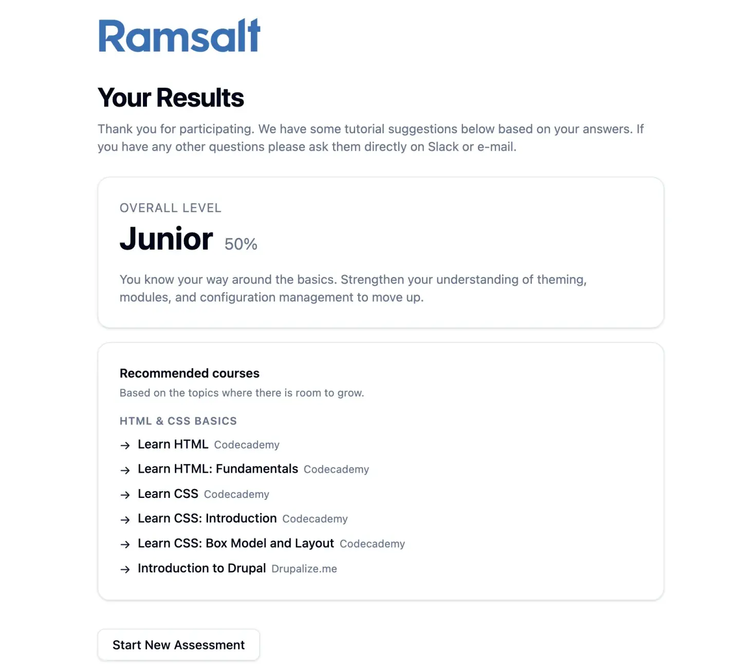 Ramsalt Drupal checker results